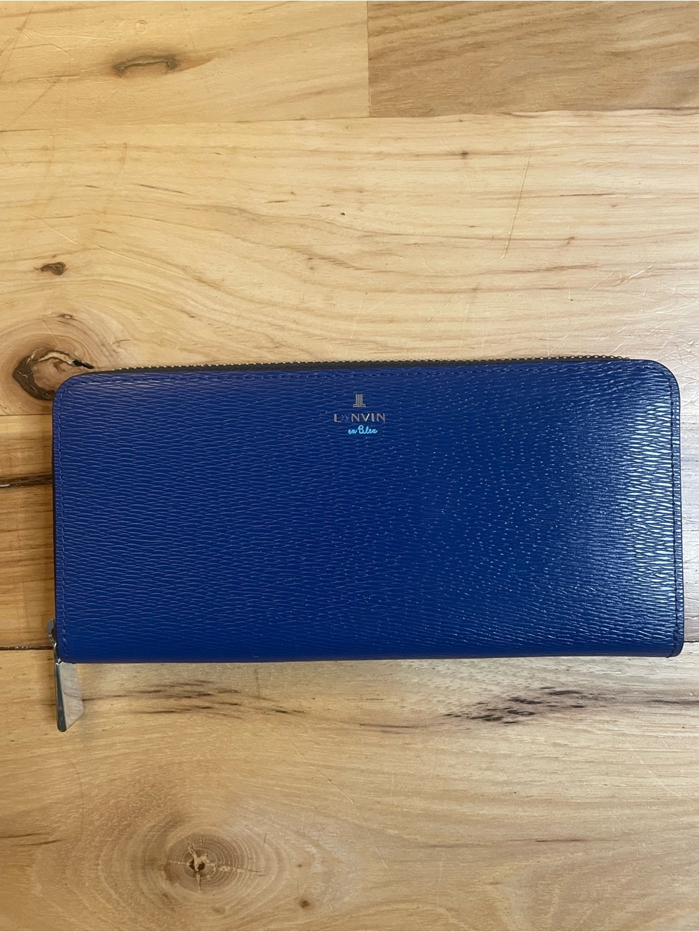 Lanvin en Bleu Zip-Around Wallet in Cobalt Blue